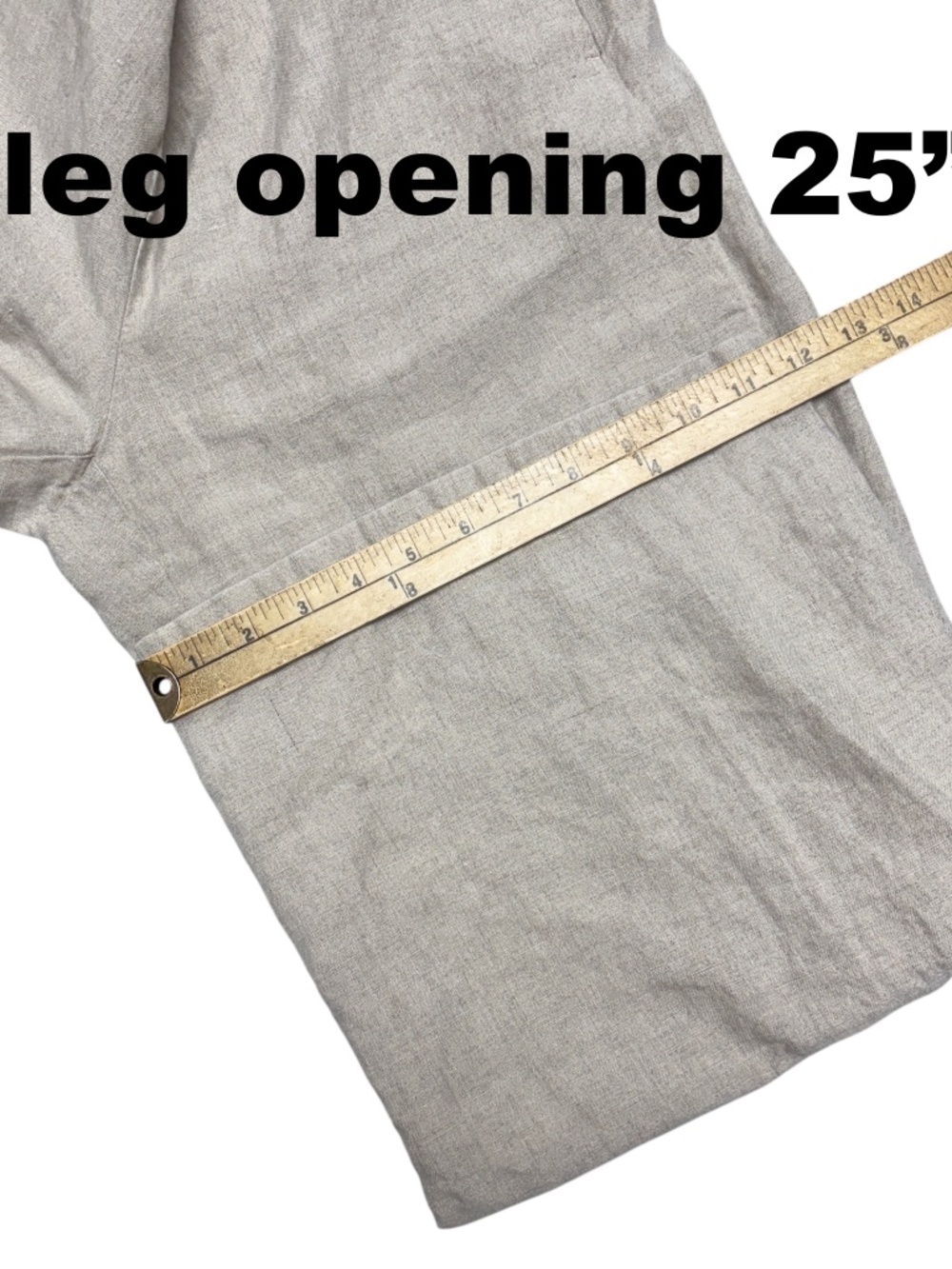 pants J JILL M beige 100% linen wide leg unlined pockets! capsule minimalist - Picture 9 of 13
